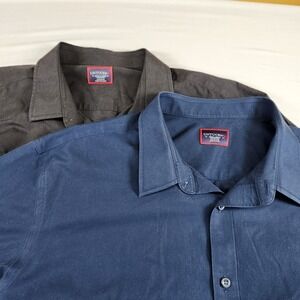 Untuckit Button Up Shirt Lot of 2 Mens XXXL 3XL Black & Navy Blue Long Sleeve